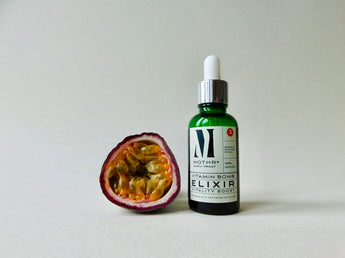 STEP 3 VITAMIN BOMB elixir - to seal in moisture - green glass bottle - passion fruit seeds 